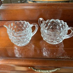 Fostoria American Clear Creamer and Sugar